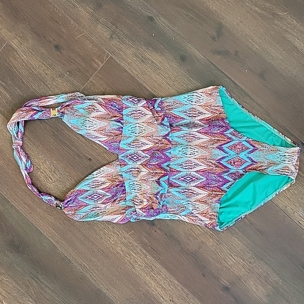 MAR by Vix blue purple halter  One Piece Swimsuit sz medium